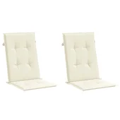 Възглавници за стол с облегалка 2 бр кремави 120x50x3 см плат - VL43181 - Thumbnail 3