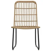 Бистро комплект, 3 части, полиратан, дъб - Thumbnail 5