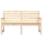Градинска пейка, 159,5x48x91,5 см, борово дърво масив - VL824067 - Thumbnail 4