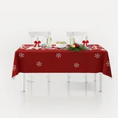 Коледна покривка за маса 140х180 - червено/бяло - Thumbnail 1