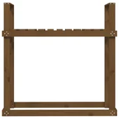Поставка дърва за огрев меденокафява 110x35x108,5 см бор масив - Thumbnail 5