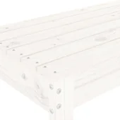 Градинска пейка, бяла, 110x38x45 см, борово дърво масив - VL825094 - Thumbnail 6