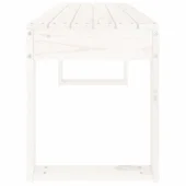 Градинска пейка, бяла, 110x38x45 см, борово дърво масив - VL825094 - Thumbnail 4