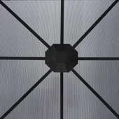 Градинска шатра 300x300x265 см - със завеси - антрацит - Thumbnail 7