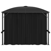 Градинска шатра 300x300x265 см - със завеси - антрацит - Thumbnail 2