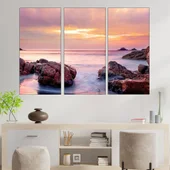 Каменист морски бряг в Исландия - картина пано за стена - Thumbnail 2