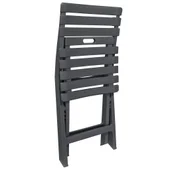 Сгъваем бистро комплект, 3 части, пластмаса, антрацит - Thumbnail 6