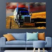 Син камион на пътя - картина пано за стена - Thumbnail 1