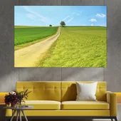 Черен път в полето - картина пано за стена - Thumbnail 1