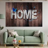 Декорация HOME на дървен фон - картина пано за стена - Thumbnail 1