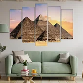 Египетските пирамиди в Гиза - картина пано за стена - Thumbnail 3