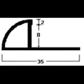 Лайсна алуминиева затворен ъгъл 8мм полиран хром 2.5м - Thumbnail 2