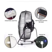 Настолен USB вентилатор 2.5W, 15 см, черен - Thumbnail 4